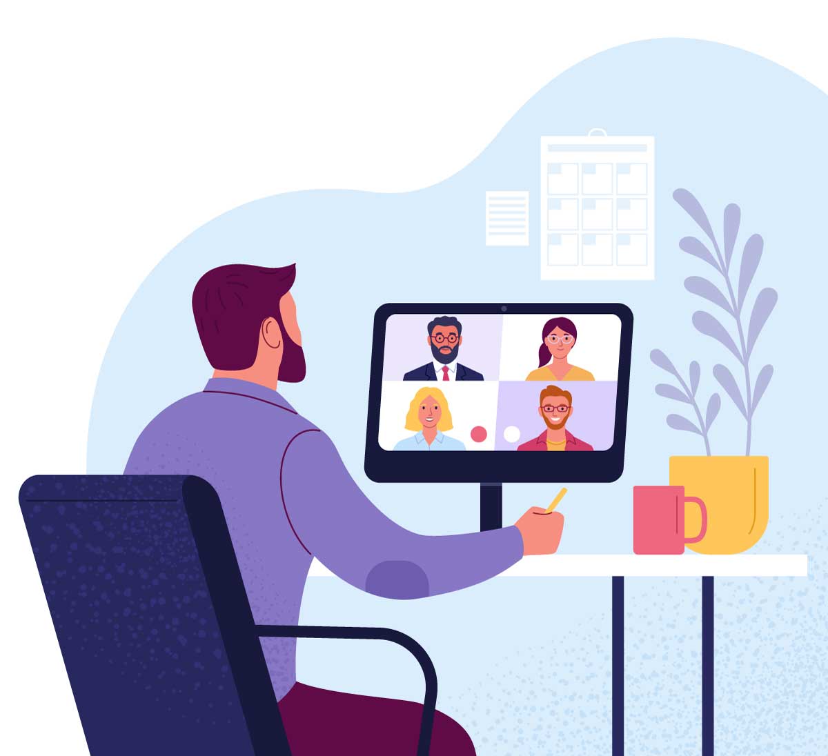 Mantener y nutrir relaciones Una videollamada para mantener relaciones con empresarios